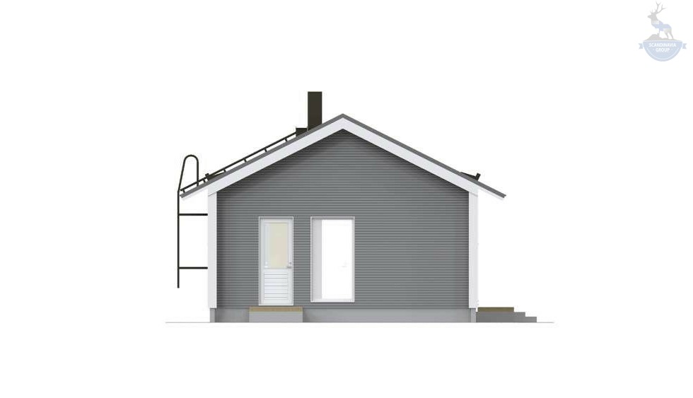 КД-330: одноэтажный каркасный дом с террасой