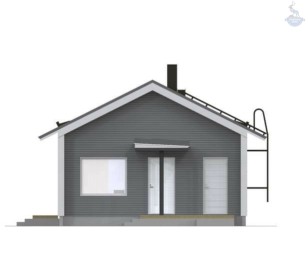 КД-330: одноэтажный каркасный дом с террасой