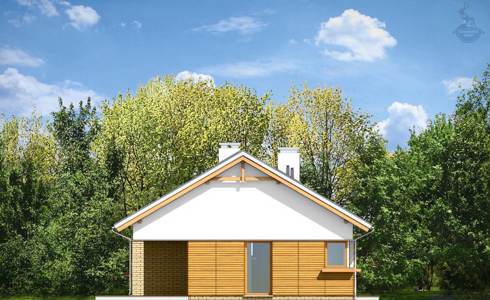 КД-410: каркасный дом с двухскатной крышей