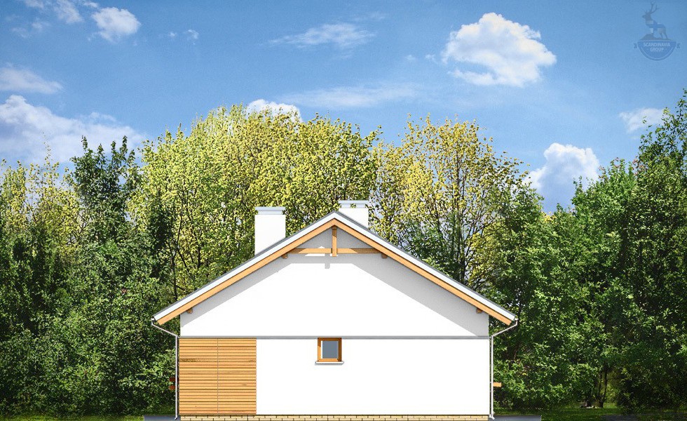 КД-410: каркасный дом с двухскатной крышей