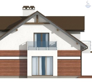 КД-440: каркасный дом с мансардой и балконом