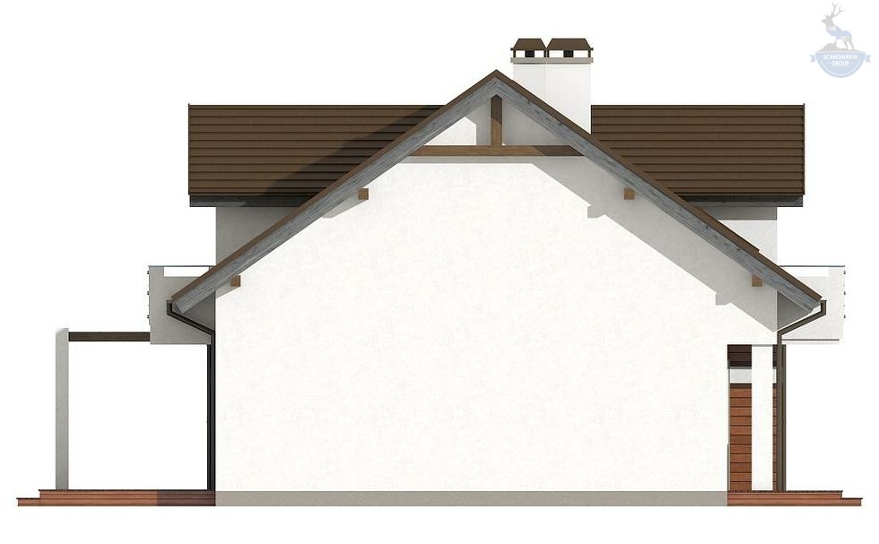 КД-440: каркасный дом с мансардой и балконом