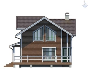 КД-450: каркасный дом с мансардой и террасой