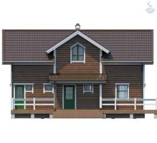 КД-450: каркасный дом с мансардой и террасой