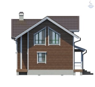 КД-450: каркасный дом с мансардой и террасой