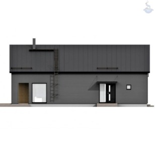 КД-460: двухэтажный каркасный дом с балконом и крыльцом