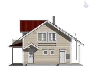 КД-470: двухэтажный каркасный дом с двумя террасами