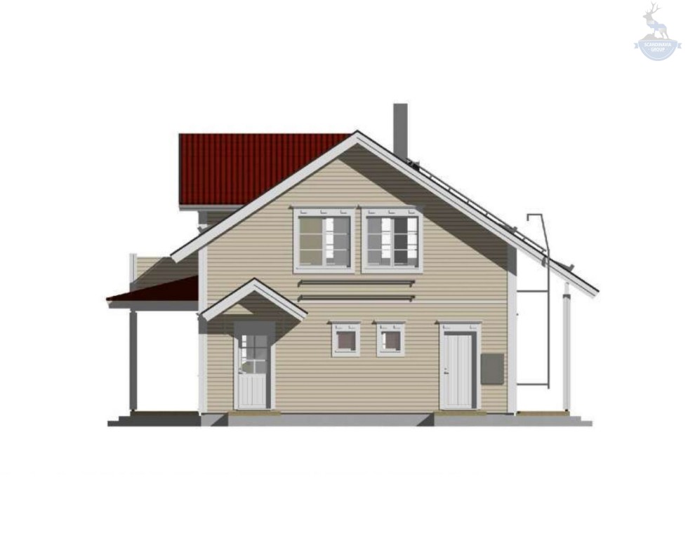 КД-470: двухэтажный каркасный дом с двумя террасами