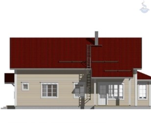 КД-470: двухэтажный каркасный дом с двумя террасами