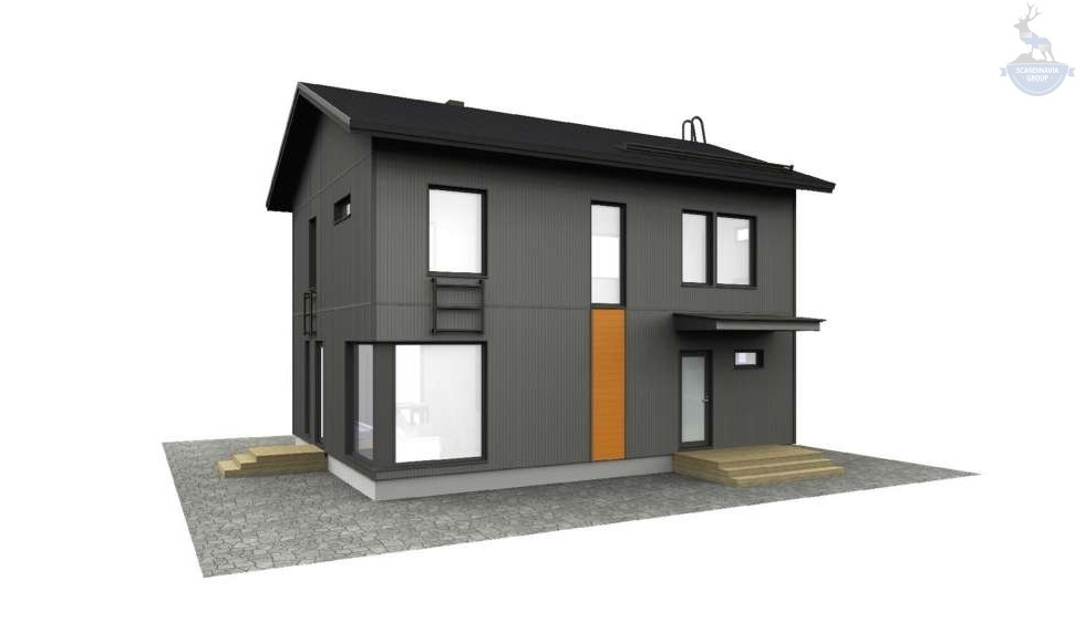 КД 480: двухэтажный каркасный дом с балконом