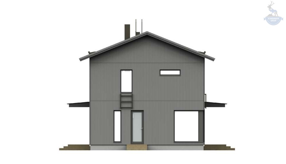 КД 480: двухэтажный каркасный дом с балконом