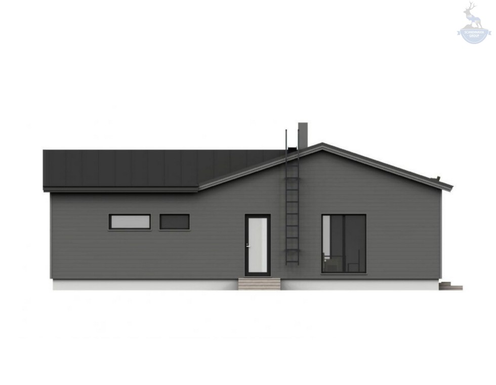 КД-50: одноэтажный каркасный дом в стиле BarnHouse