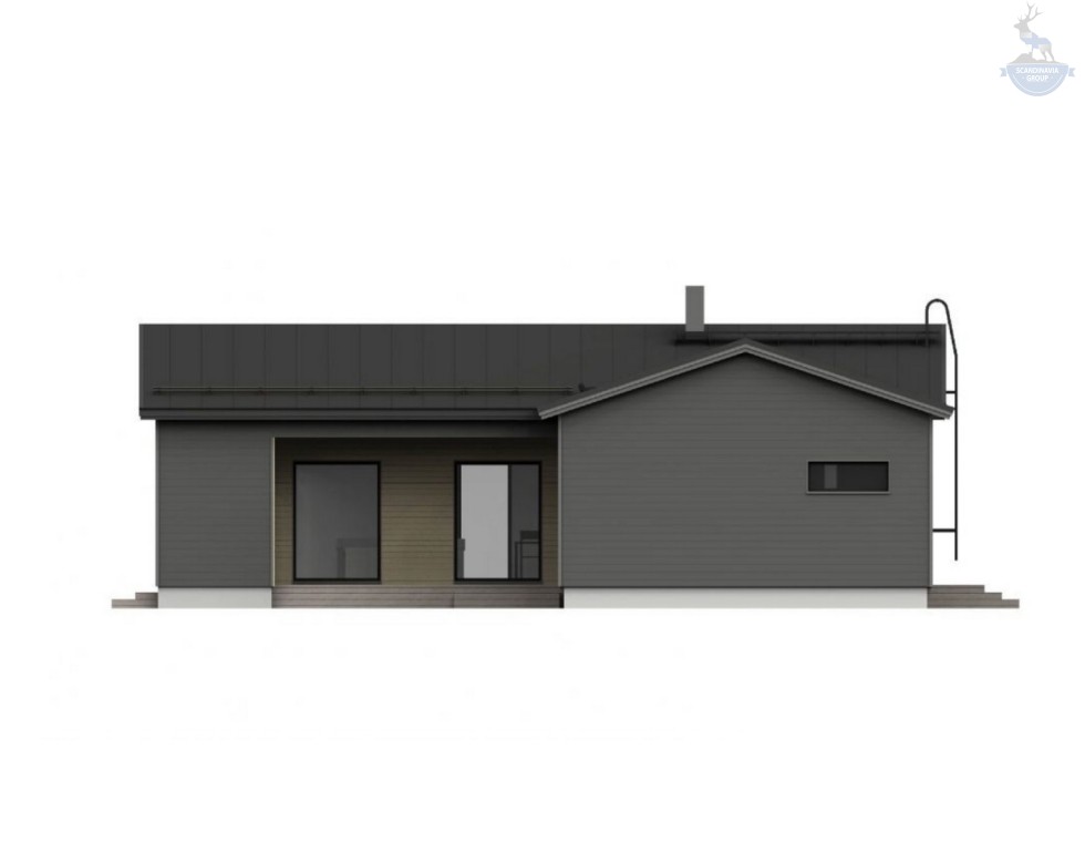 КД-50: одноэтажный каркасный дом в стиле BarnHouse