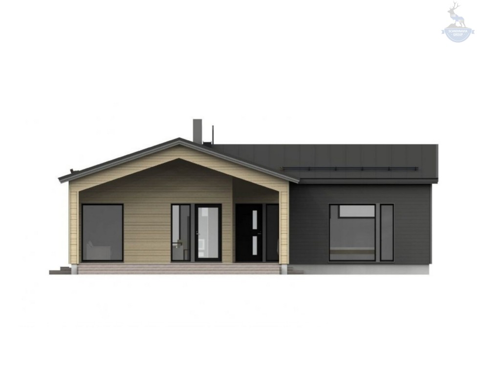 КД-50: одноэтажный каркасный дом в стиле BarnHouse