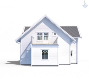 КД-540: 2-х этажный каркасный дом с 2 балконами