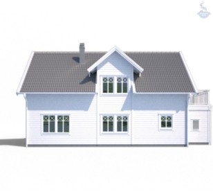 КД-540: 2-х этажный каркасный дом с 2 балконами