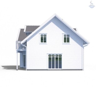 КД-540: 2-х этажный каркасный дом с 2 балконами