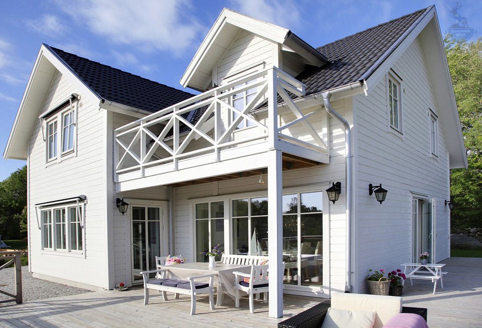 КД-540: 2-х этажный каркасный дом с 2 балконами