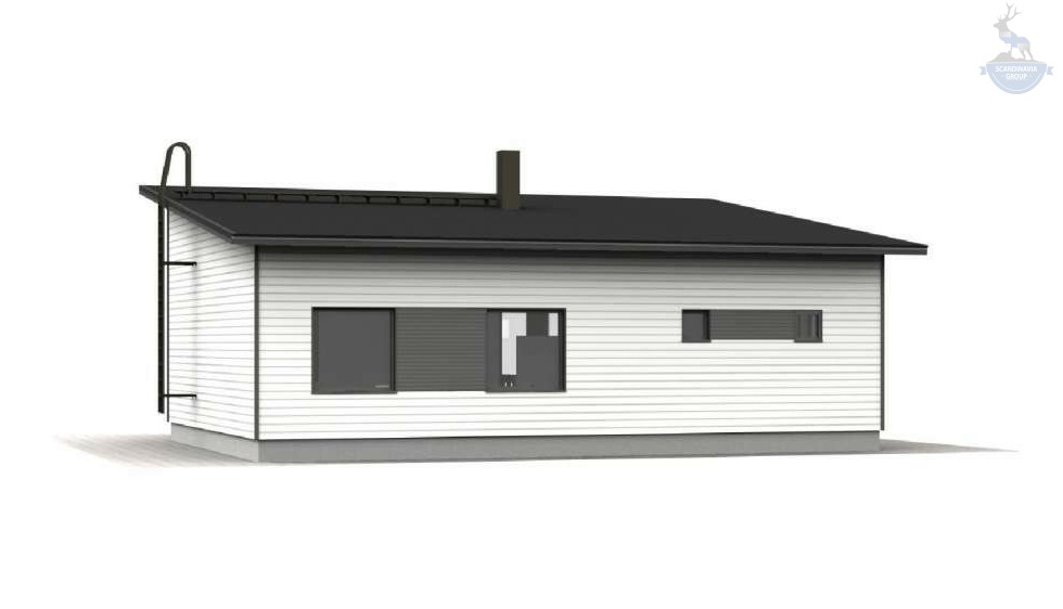 КД-570: односкатный каркасный дом