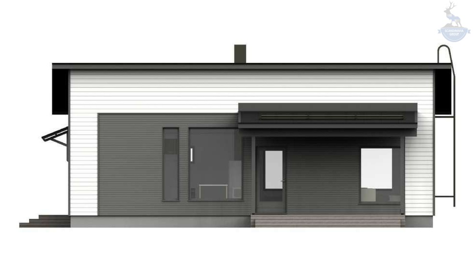 КД-570: односкатный каркасный дом