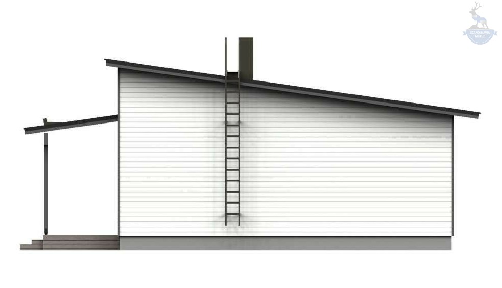 КД-570: односкатный каркасный дом