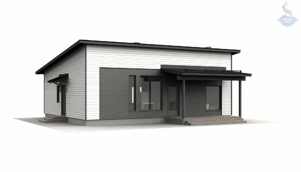 КД-570: односкатный каркасный дом