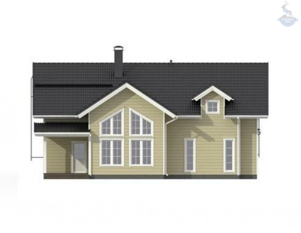 КД-620: двухэтажный каркасный дом с двумя террасами