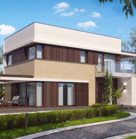 КД-660: каркасный дом с плоской крышей