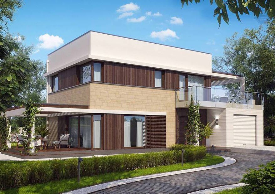 КД-660: каркасный дом с плоской крышей