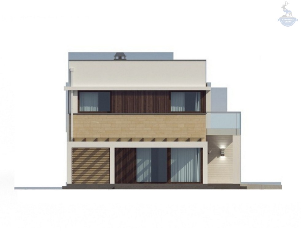 КД-660: каркасный дом с плоской крышей