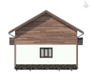 КД-70: каркасный дом с утепленной верандой и витражными окнами