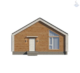 КД-830: одноэтажный каркасный дом с двухскатной крышей