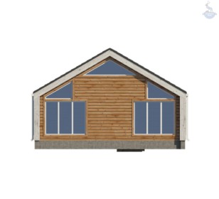 КД-830: одноэтажный каркасный дом с двухскатной крышей