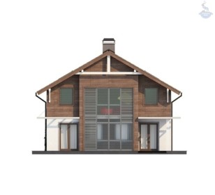 КД-840: двухэтажный каркасный дом с террасой и камином