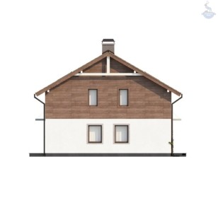 КД-840: двухэтажный каркасный дом с террасой и камином