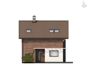 КД-840: двухэтажный каркасный дом с террасой и камином