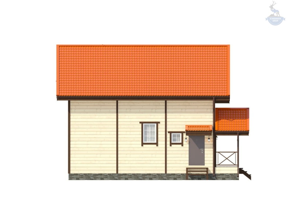 КД-90: двухэтажный каркасный дом с эркером