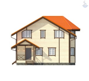 КД-90: двухэтажный каркасный дом с эркером