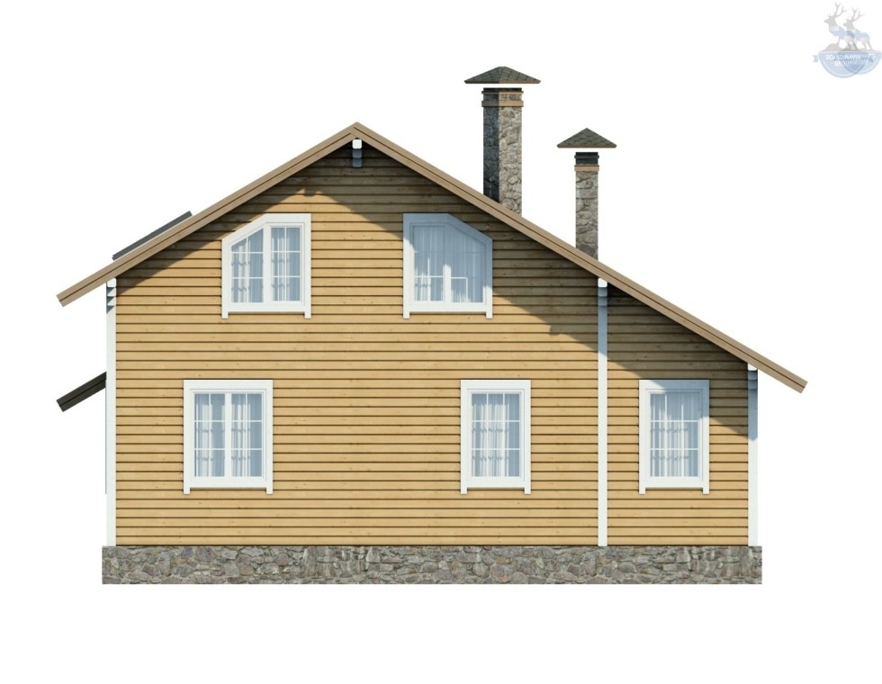 КД-690: двухэтажный каркасный дом со вторым светом