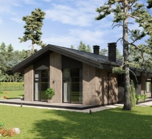 КД-930: каркасный дом с высокими потолками