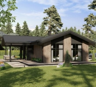 КД-930: каркасный дом с высокими потолками