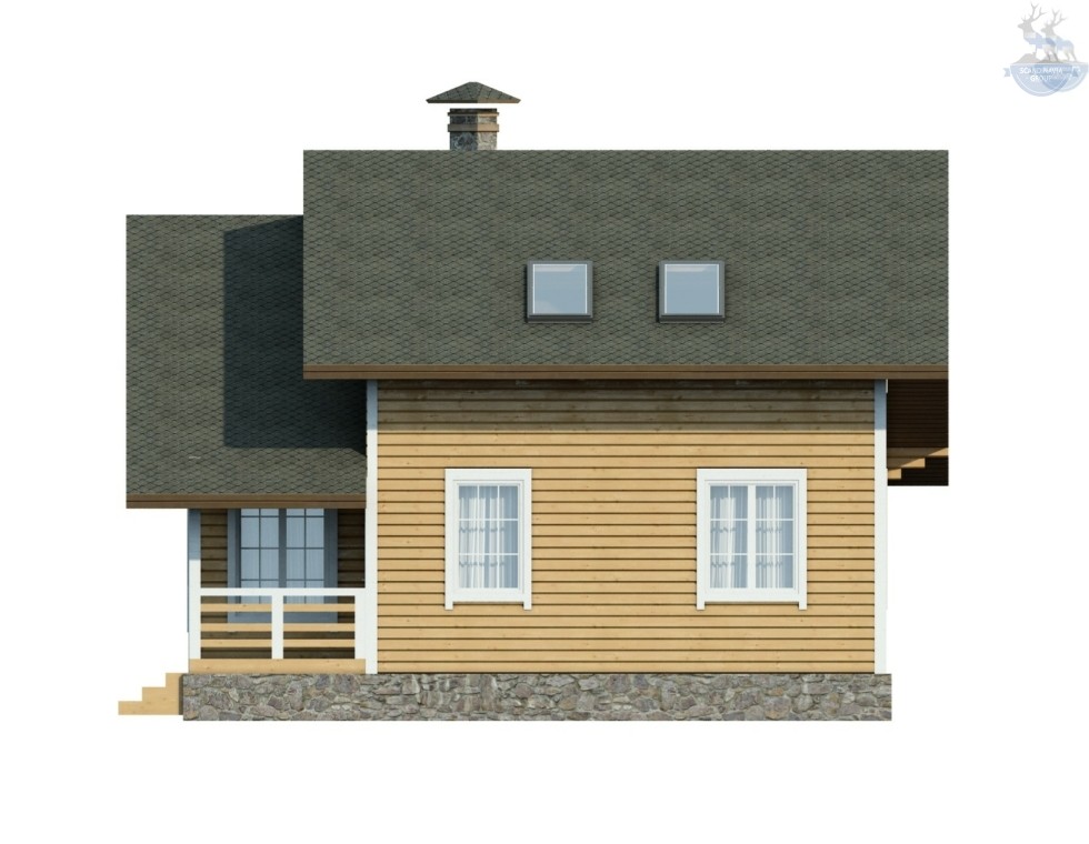 КД-690: двухэтажный каркасный дом со вторым светом