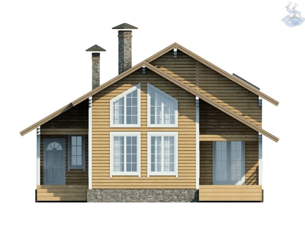 КД-690: двухэтажный каркасный дом со вторым светом