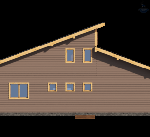 КД-940: двухэтажный каркасный дом с панорамными окнами и верандой