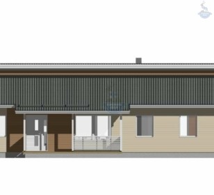 КД-290: одноэтажный каркасный дом с двумя террасами