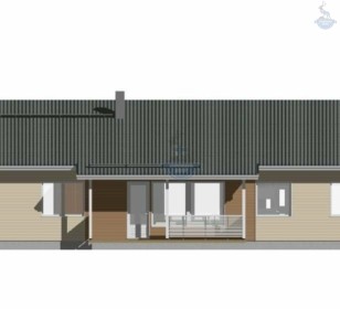 КД-290: одноэтажный каркасный дом с двумя террасами