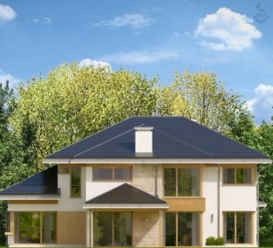 КД-370: двухэтажный каркасный дом с гаражем