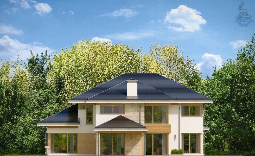 КД-370: двухэтажный каркасный дом с гаражем