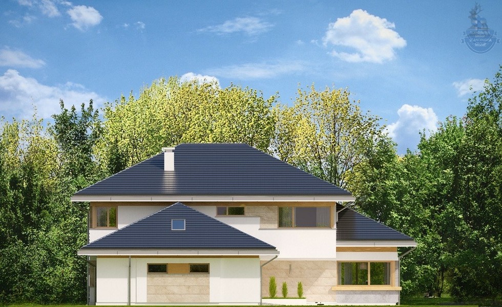 КД-370: двухэтажный каркасный дом с гаражем