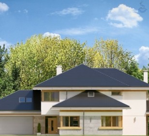 КД-370: двухэтажный каркасный дом с гаражем